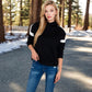 Oversized Hoodie with Contrast Shoulder Stripes