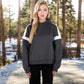 Oversized Hoodie with Contrast Shoulder Stripes