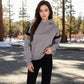 Oversized Hoodie with Contrast Shoulder Stripes
