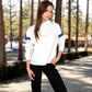 Oversized Hoodie with Contrast Shoulder Stripes