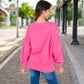 Women's Oversized Long Sleeve Pullover Sweatshirt with Drop Shoulders and Side Slits