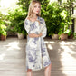 Printed Button-Up Long Sleeve Shirt Dress with Relaxed Fit