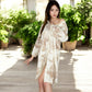 Printed Button-Up Long Sleeve Shirt Dress with Relaxed Fit