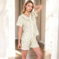 Floral Print Button-Up Short Pajama Set