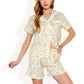 Floral Print Button-Up Short Pajama Set
