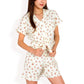 Floral Print Button-Up Short Pajama Set