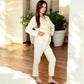 Lightweight Gauze Pajama Set with Lace Trim and Button-Up Design