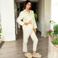 Lightweight Gauze Pajama Set with Lace Trim and Button-Up Design