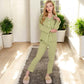 Lightweight Gauze Pajama Set with Lace Trim and Button-Up Design