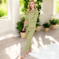 Lightweight Gauze Pajama Set with Lace Trim and Button-Up Design