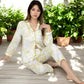 Printed Gauze Pajama Set with Button-Up Shirt and Relaxed Fit Pants