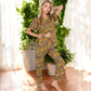 Floral Print Short Sleeve Pajama Set with Button-Up Top and Piping Details