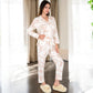 Toile Print Button-Up Long Pajama Set
