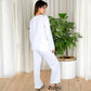 V-Neck Top and Wide-Leg Pant Set in Soft Waffle Knit