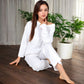 V-Neck Top and Wide-Leg Pant Set in Soft Waffle Knit