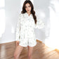 Floral Ruffled Button-Down Shirt and Shorts Set