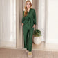 Wrap Top and Wide-Leg Pants Set with Tie Waist