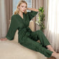 Wrap Top and Wide-Leg Pants Set with Tie Waist
