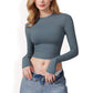 Long Sleeve Cropped Crew Neck Top