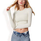Long Sleeve Cropped Crew Neck Top