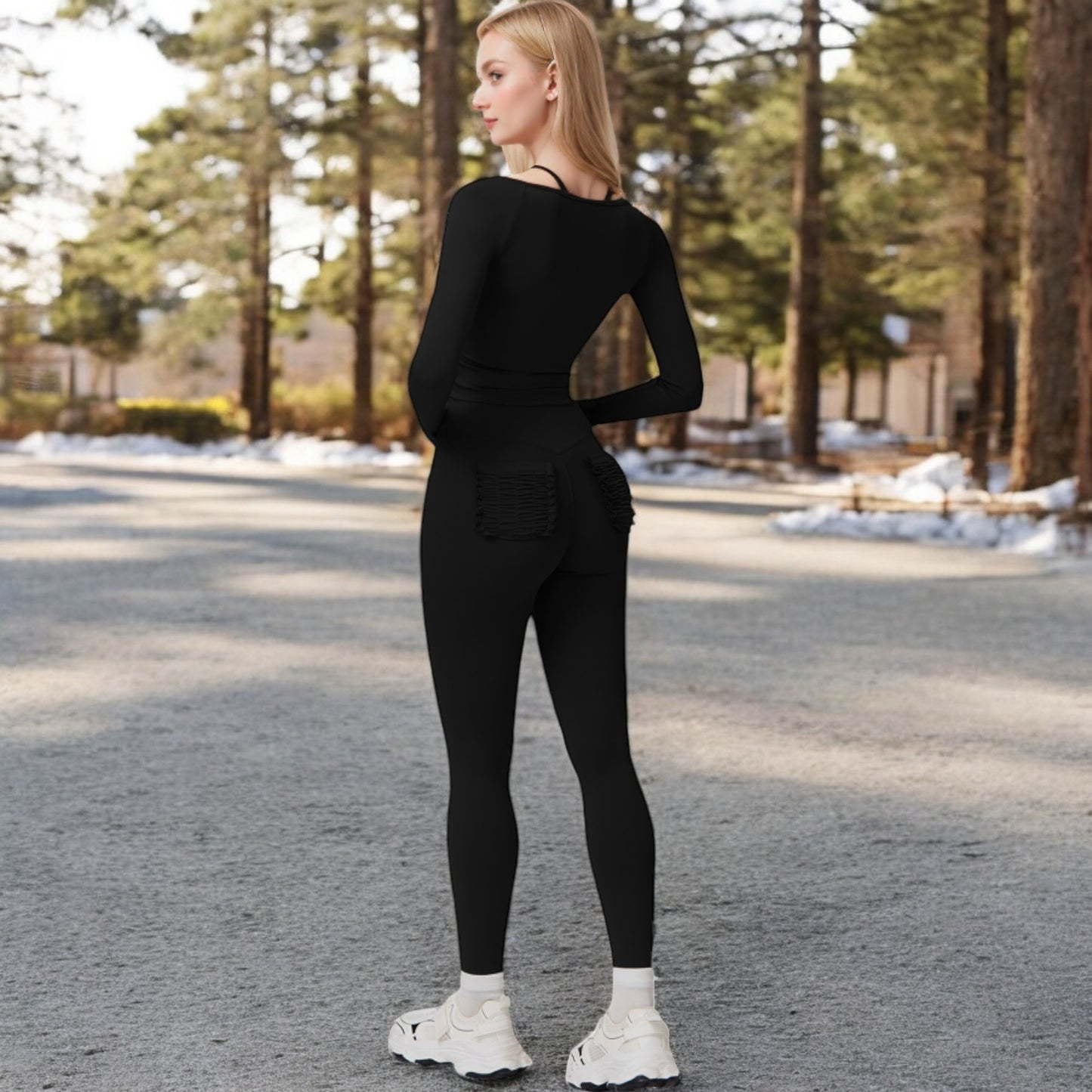 Long Sleeve Zip-Up Top with Thumbholes
