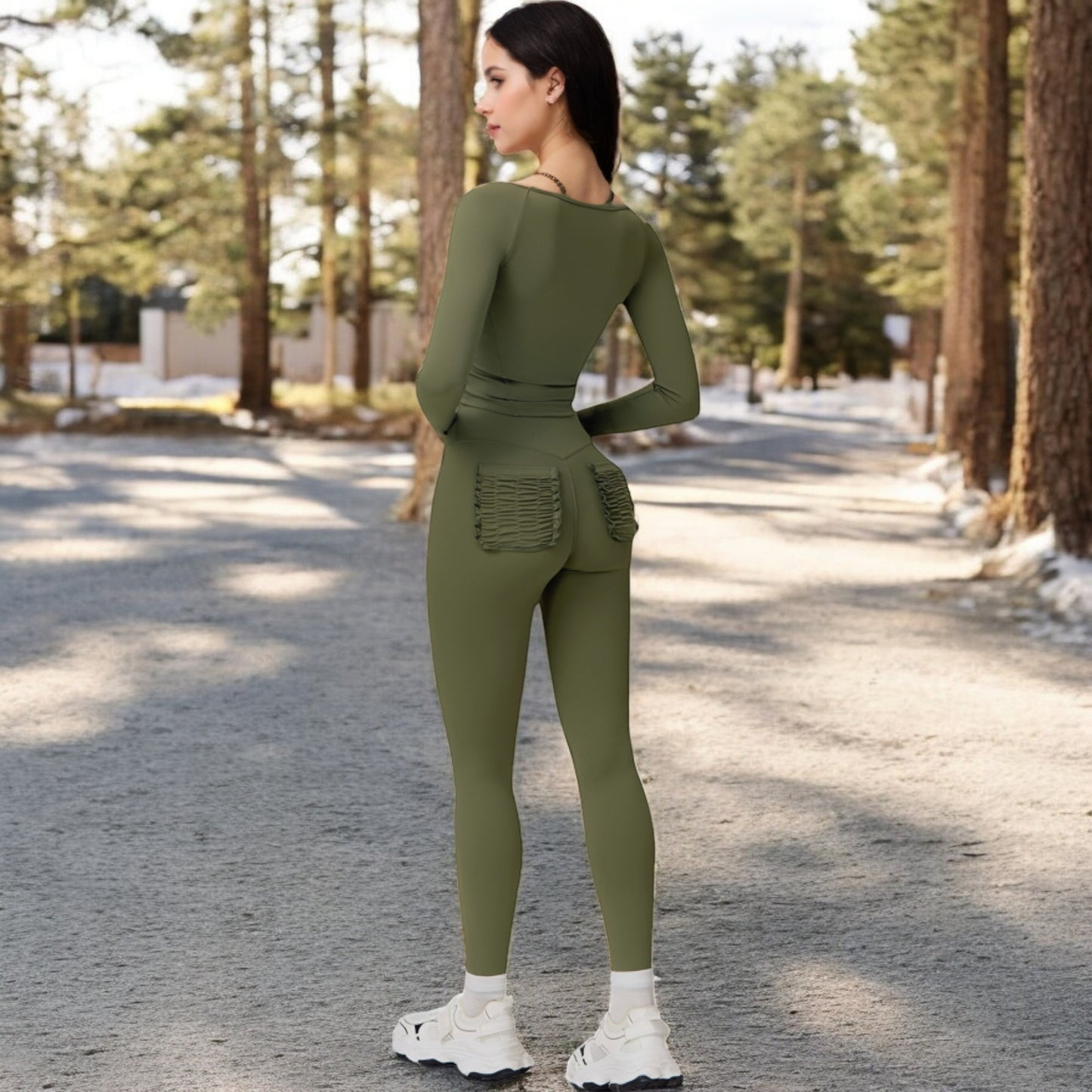 Long Sleeve Zip-Up Top with Thumbholes