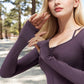 Long Sleeve Zip-Up Top with Thumbholes