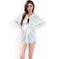 Sequin Button-Down Shirt Dress with Long Sleeves