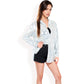 Sequin Button-Down Shirt Dress with Long Sleeves
