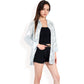 Sequin Button-Down Shirt Dress with Long Sleeves