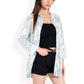 Sequin Button-Down Shirt Dress with Long Sleeves
