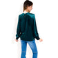 Velvet Long Sleeve Top with Puff Shoulders