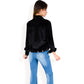 Button-Up Velvet Jacket with Chest Pockets