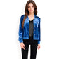 Button-Up Velvet Jacket with Chest Pockets