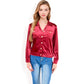 Button-Up Velvet Jacket with Chest Pockets
