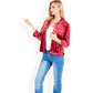 Button-Up Velvet Jacket with Chest Pockets