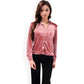 Button-Up Velvet Jacket with Chest Pockets