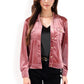 Button-Up Velvet Jacket with Chest Pockets