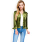 Button-Up Velvet Jacket with Chest Pockets