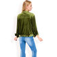 Button-Up Velvet Jacket with Chest Pockets