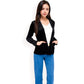 Velvet Blazer With Notch Collar And Front Pockets