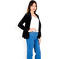 Velvet Blazer With Notch Collar And Front Pockets