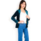 Velvet Blazer With Notch Collar And Front Pockets
