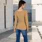 Long Sleeve Scoop Neck Stretch Knit Top