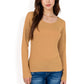 Long Sleeve Scoop Neck Stretch Knit Top
