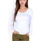 Long Sleeve Scoop Neck Stretch Knit Top