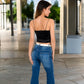 Velvet Spaghetti Strap Cropped Cami Top