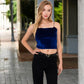 Velvet Spaghetti Strap Cropped Cami Top