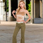 Velvet Spaghetti Strap Cropped Cami Top