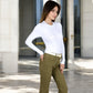 Ribbed Long Sleeve Fitted Crew Neck Top